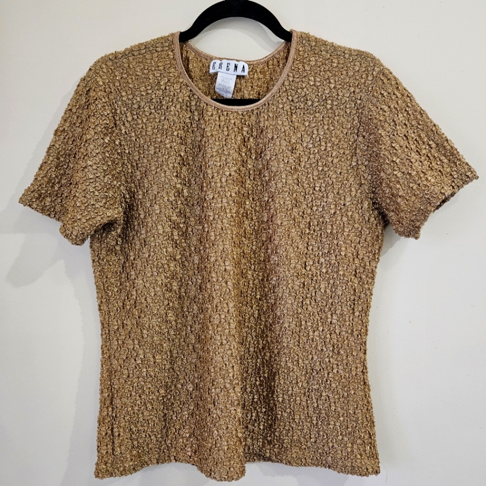 ERENA gold shimmer women's top
